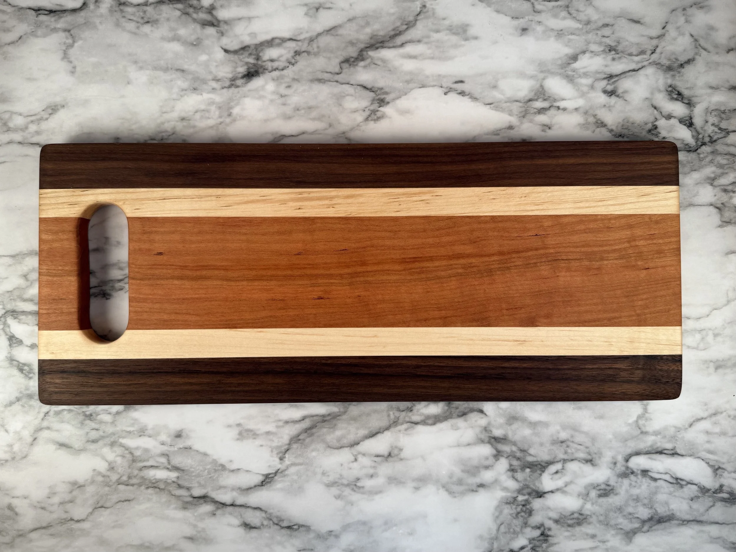  CHERRY CENTER WITH WALNUT EDGES AND MAPLE STRIPES 