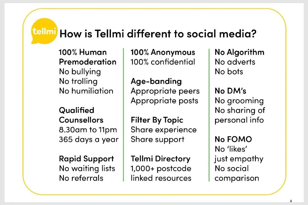 Tellmi is not affected by the social media ban