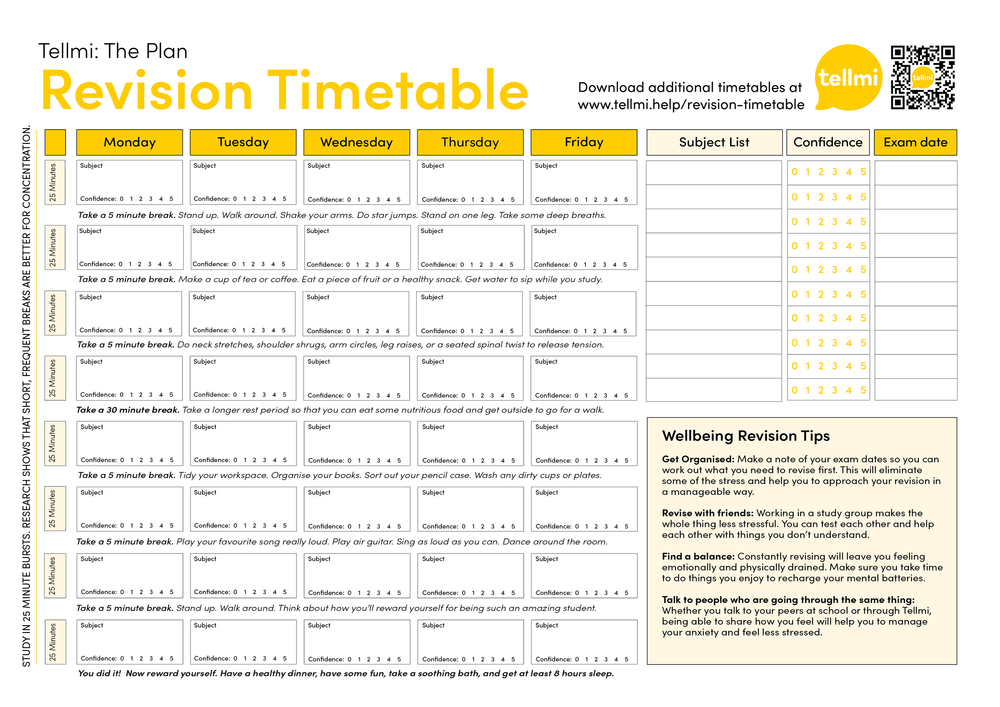 Rev Timetable Revision Timetable