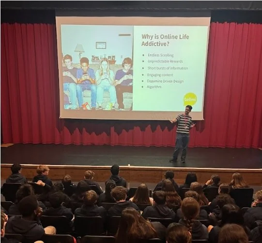 Tellmi staff member presenting a Digital Safety Workshop