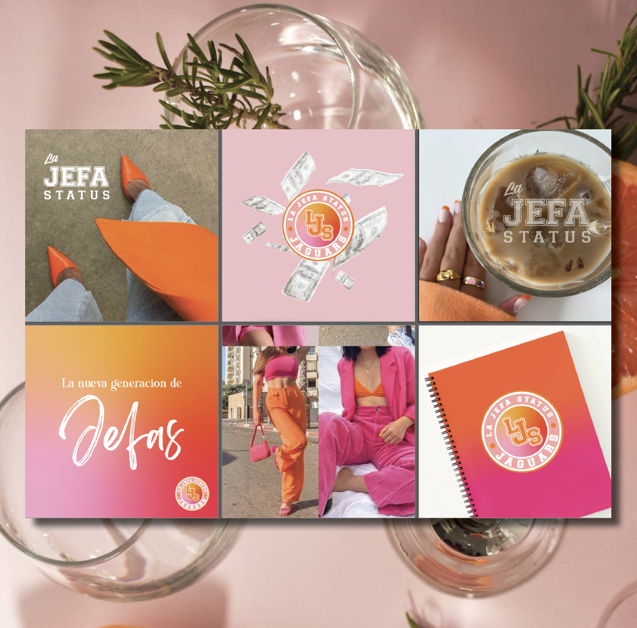 La Jefa Status, brand design by Estephania Designs showcased inside a social media feed.