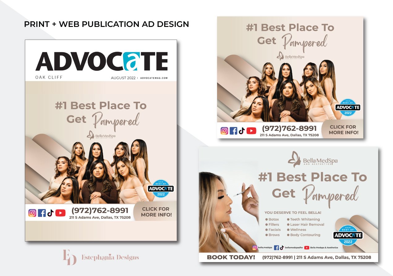 Design of pieces for the web page or for printed advertising. Seven women are in photography dressed in beige suits