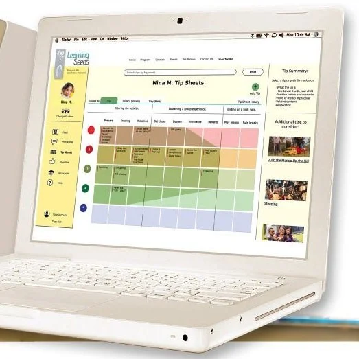 Preschool teacher using professional development software