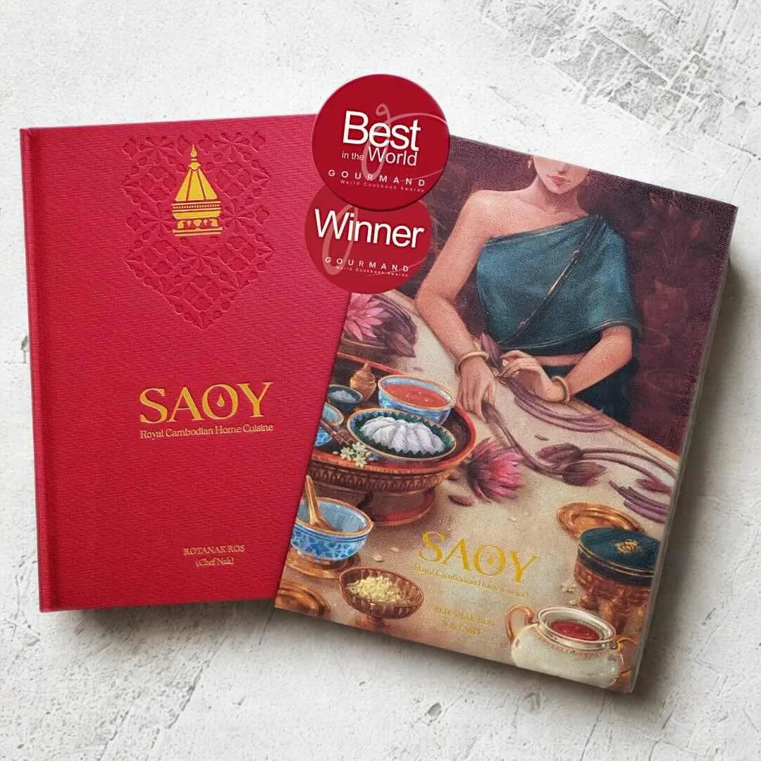 Chef Nak’s award-winning SAOY cookbook featuring royal Cambodian cuisine
