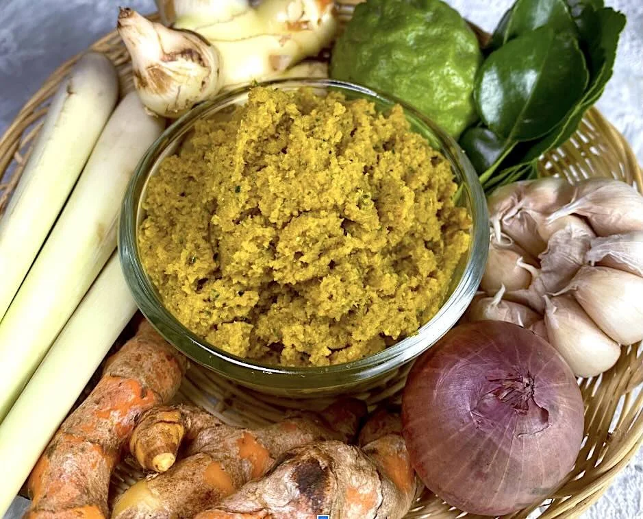 Cambodian kroeung, the traditional lemongrass paste that forms the foundation of many Khmer dishes