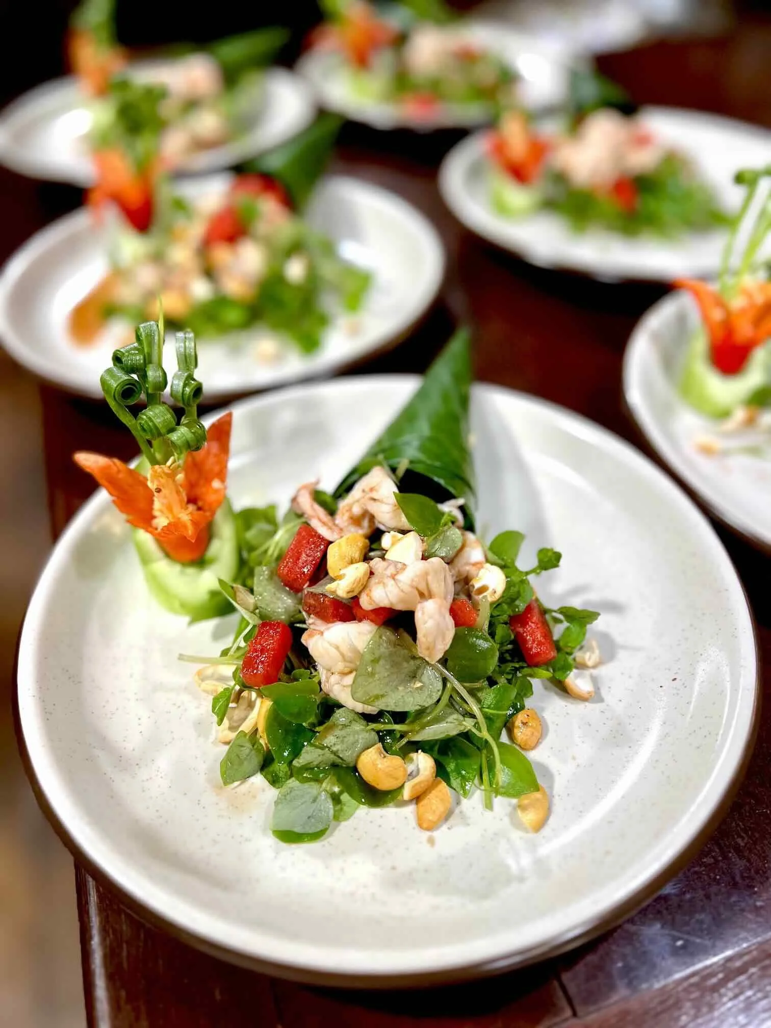 Chef Nak’s signature salad recipe prepared with fresh Cambodian ingredients
