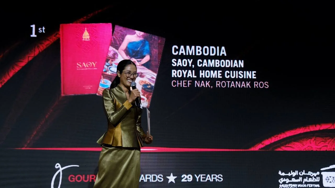 Chef Nak at the 2023 Gourmand World Cookbook Awards in Riyadh, where her SAOY cookbook received global recognition.