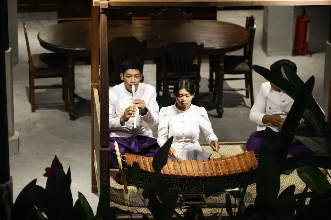 Live cultural performance by local artists during Chef Nak’s private Cambodian home dining experience.