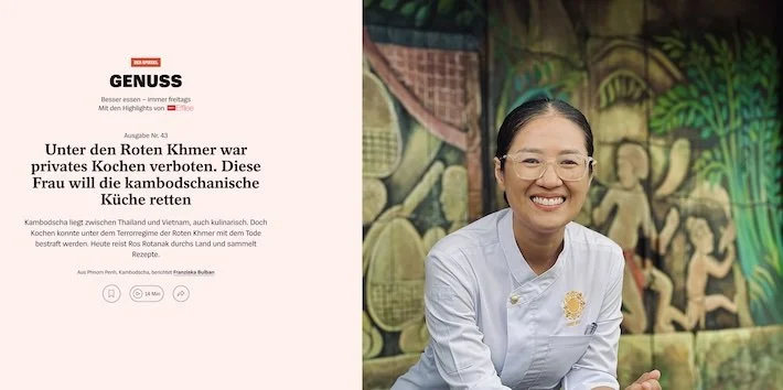 Chef Nak featured in Der Spiegel for her work in Cambodian cuisine and cultural heritage