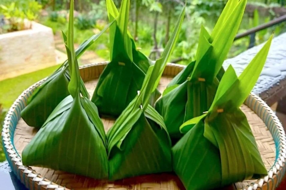 Chef Nak’s traditional Cambodian steamed fish in banana leaves.