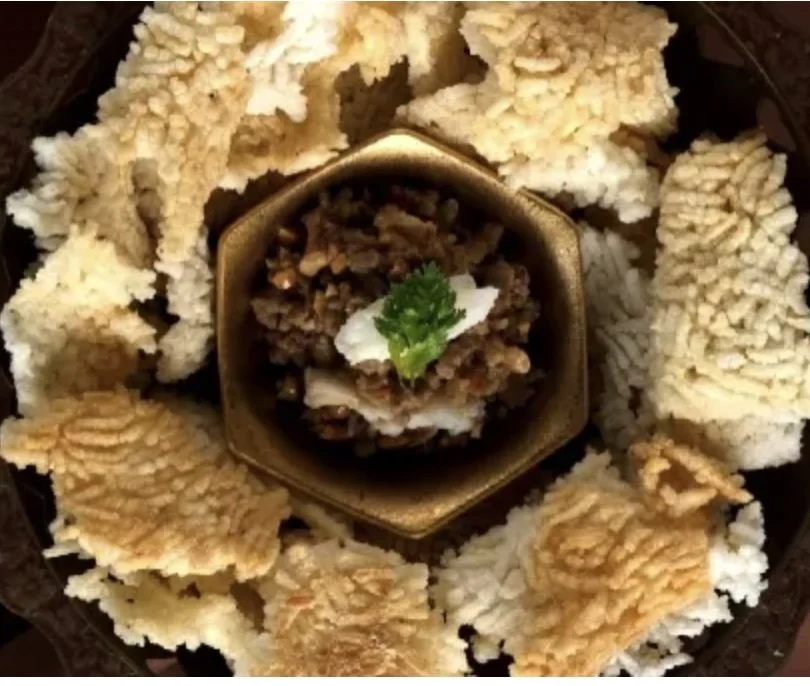 Traditional Cambodian crabmeat na taing prepared by Chef Nak