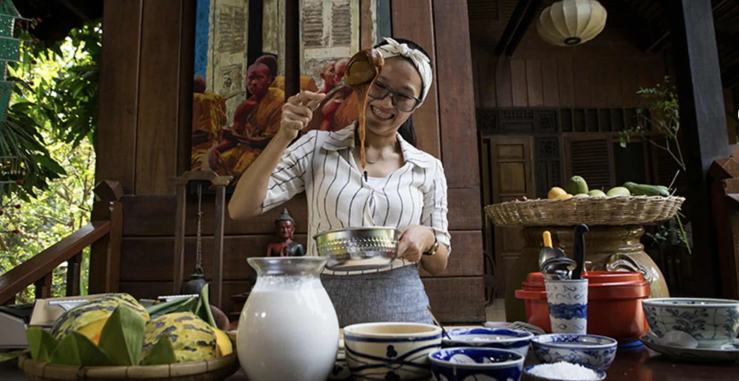 Chef Nak leading a Cambodian cooking demo for SEA Globe.