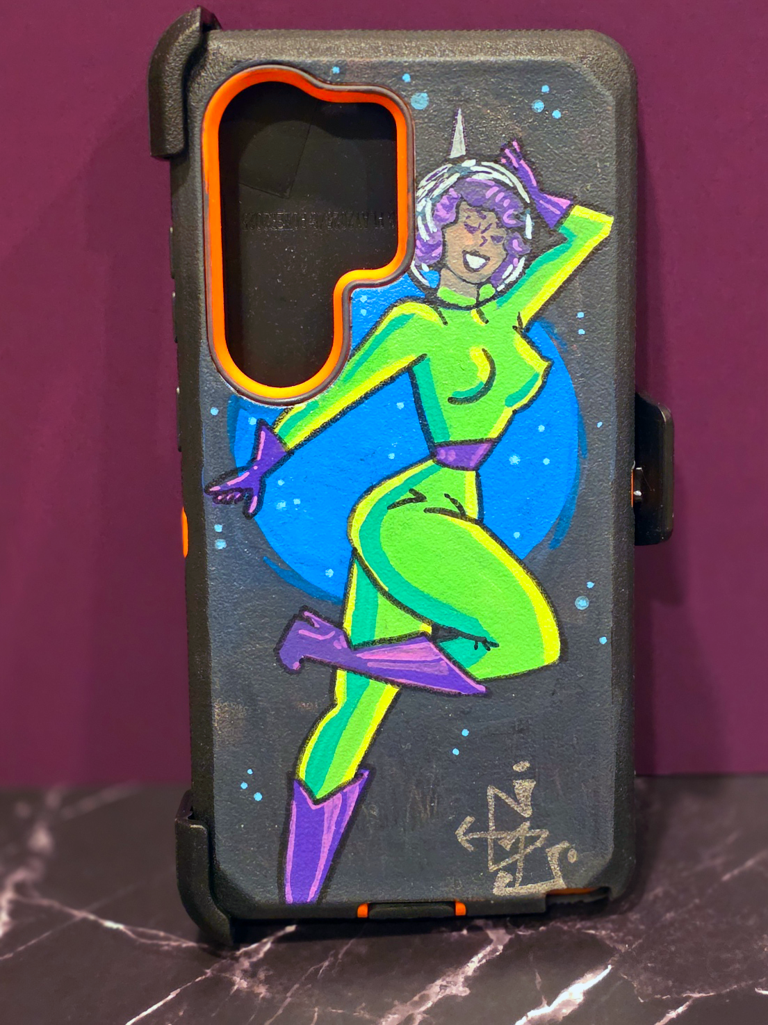 Retro Space Girl Phone Case.png