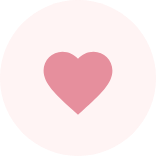A pink heart inside a white circle on a light pink background.