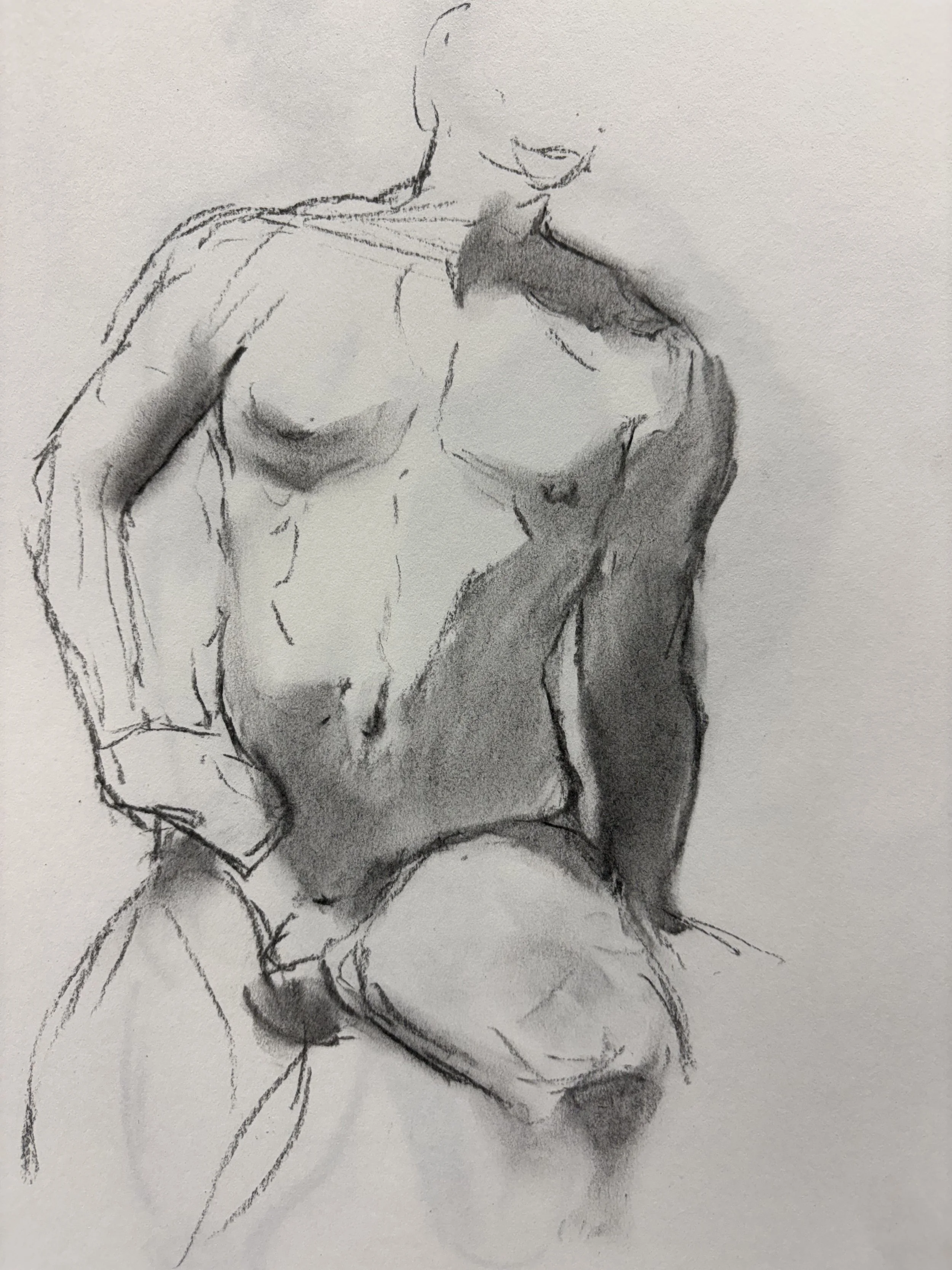 "Sketch 24", charcoal on paper, 2025