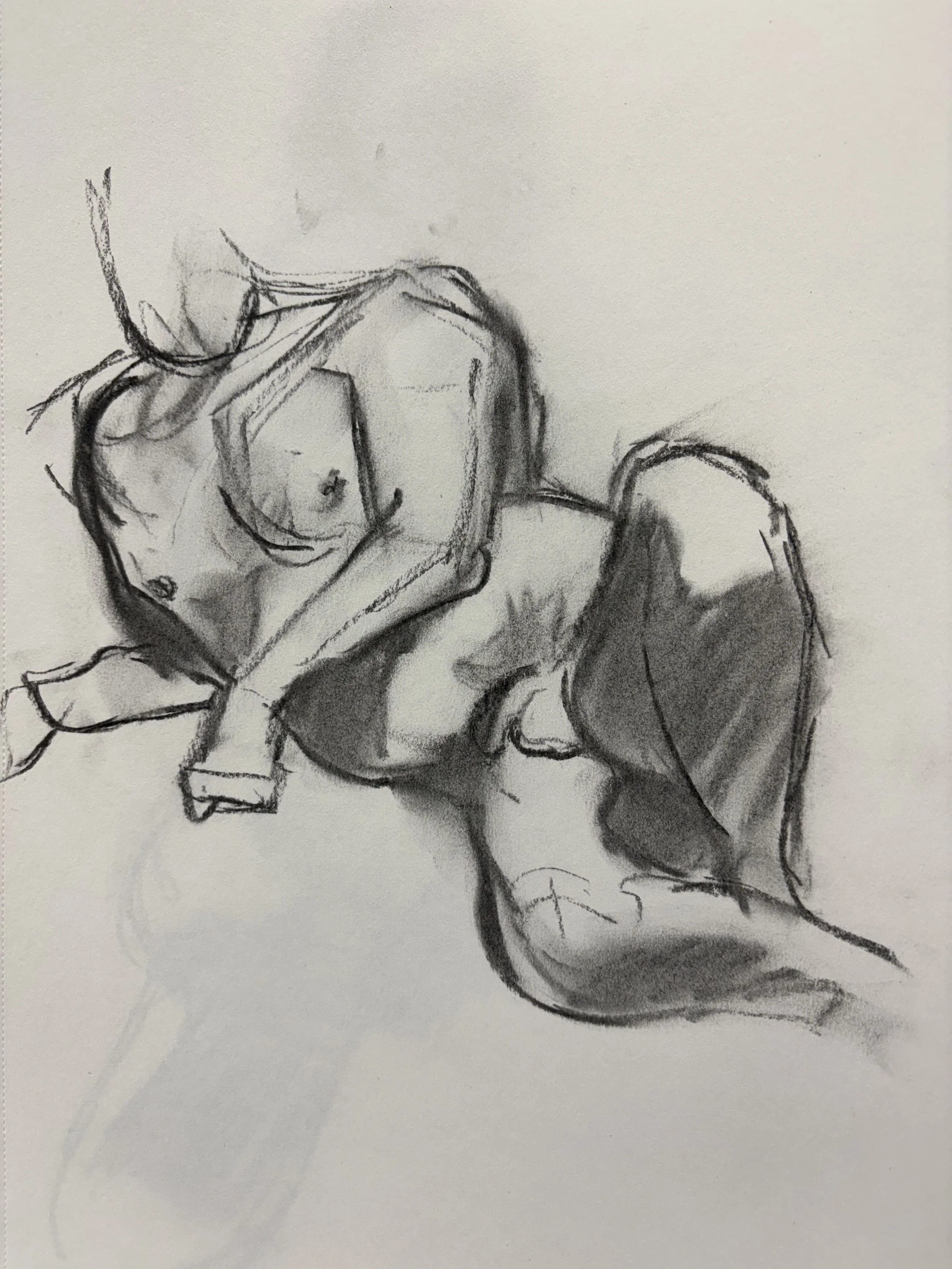 "Sketch 13" charcoal on paper, 2025