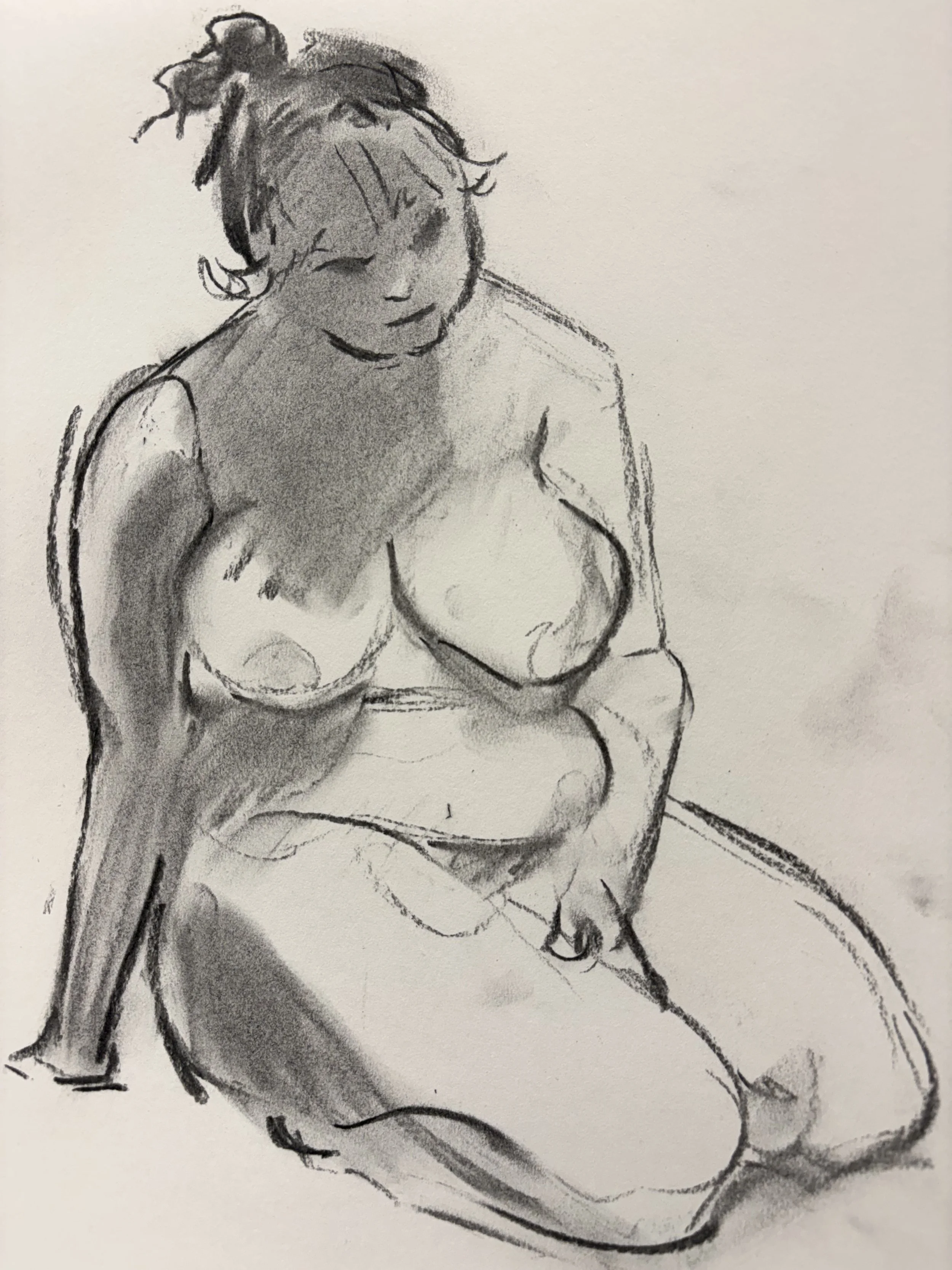 "Sketch 21", charcoal on paper, 2025