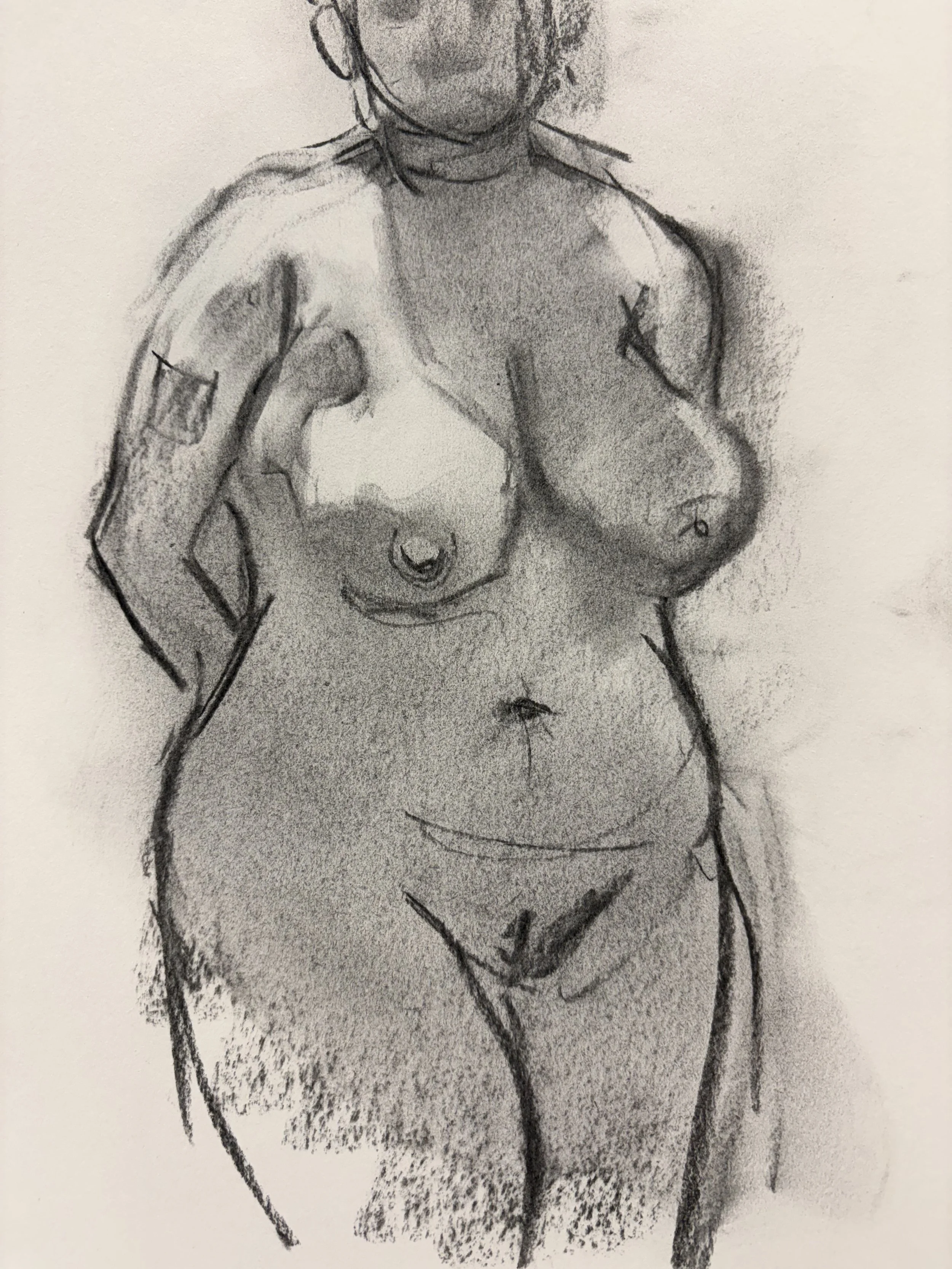 "Sketch 17", charcoal on paper, 2025