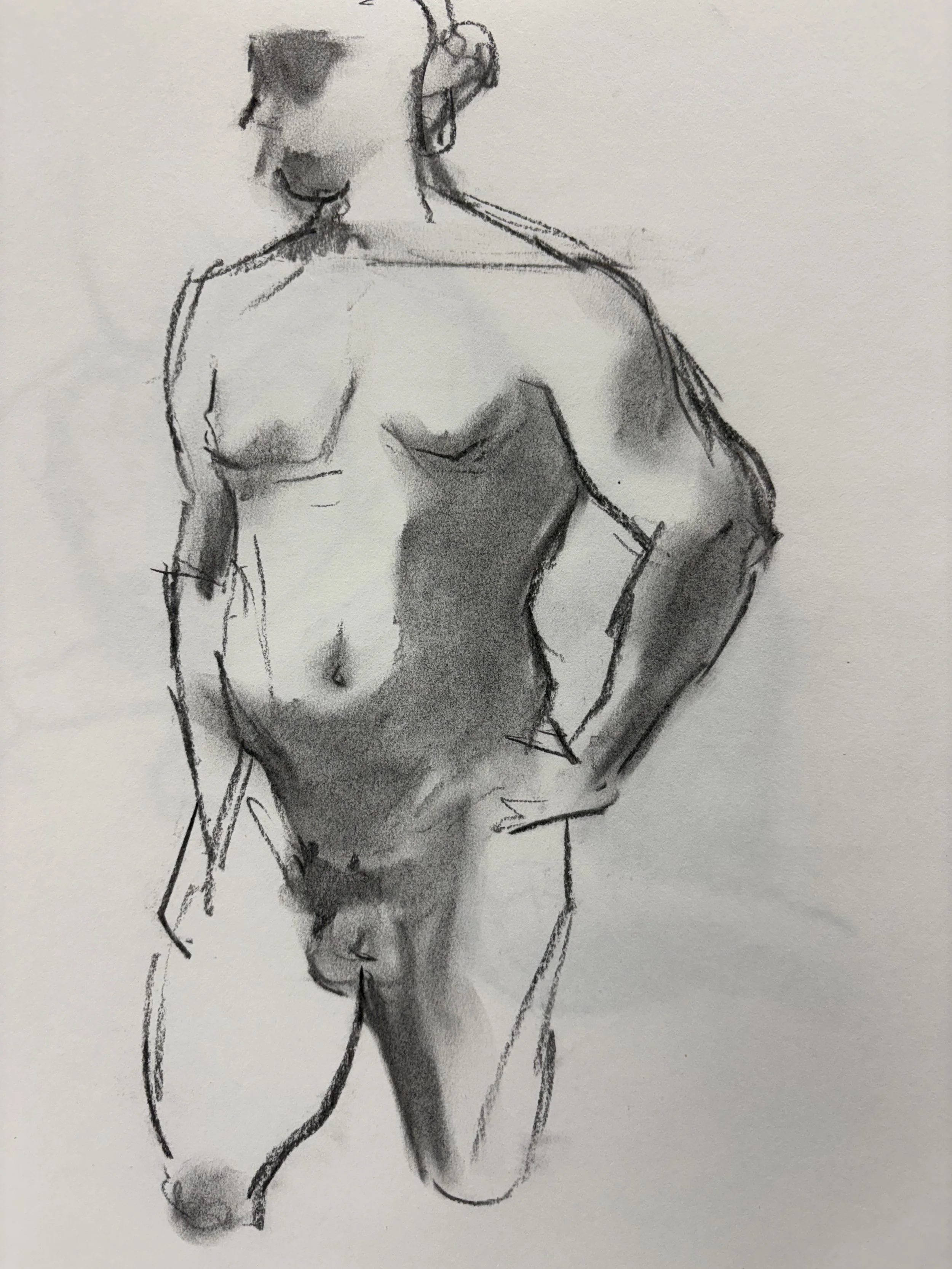 "Sketch 25", charcoal on paper, 2025