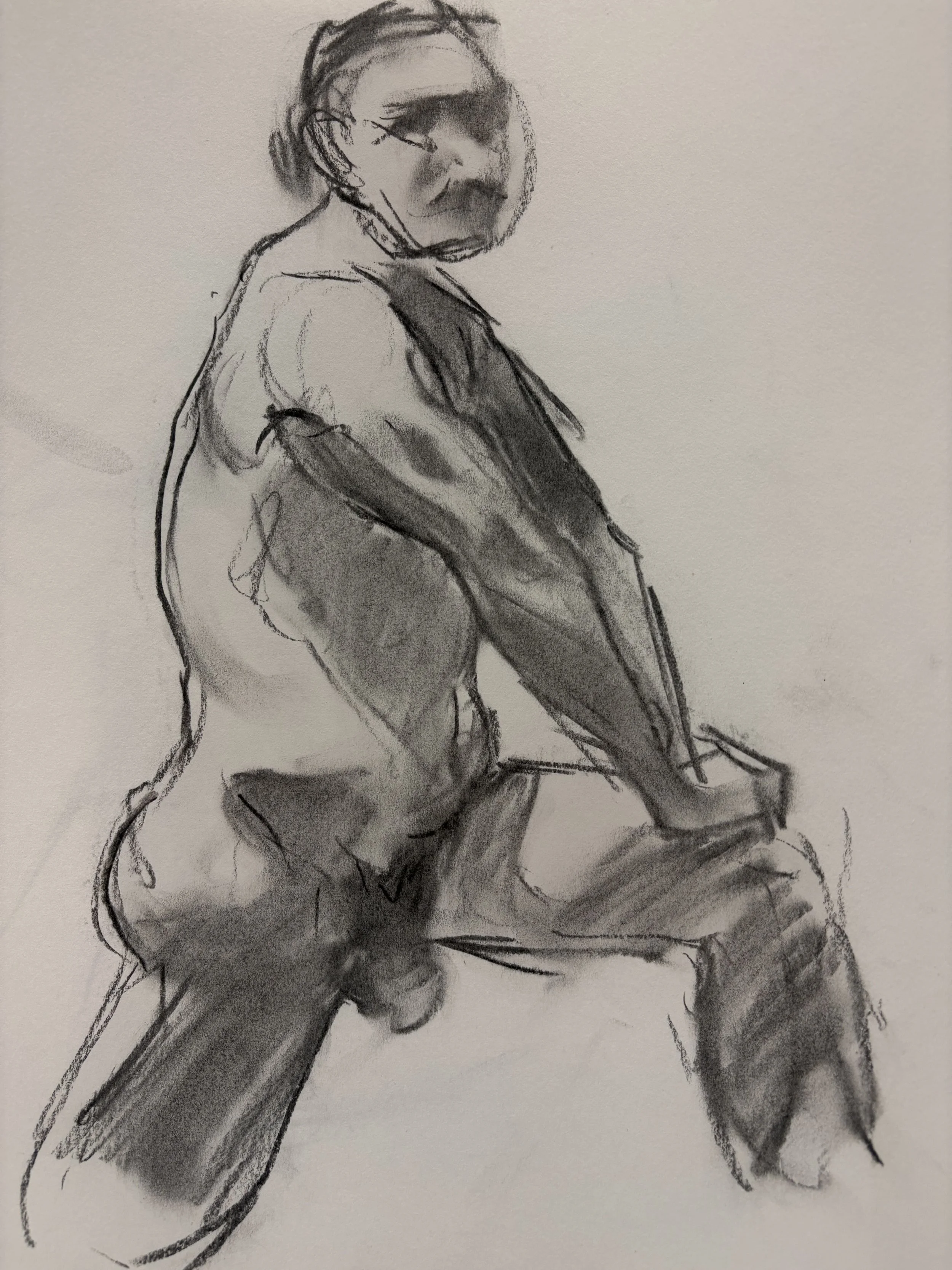 "Sketch 14", charcoal on paper, 2025