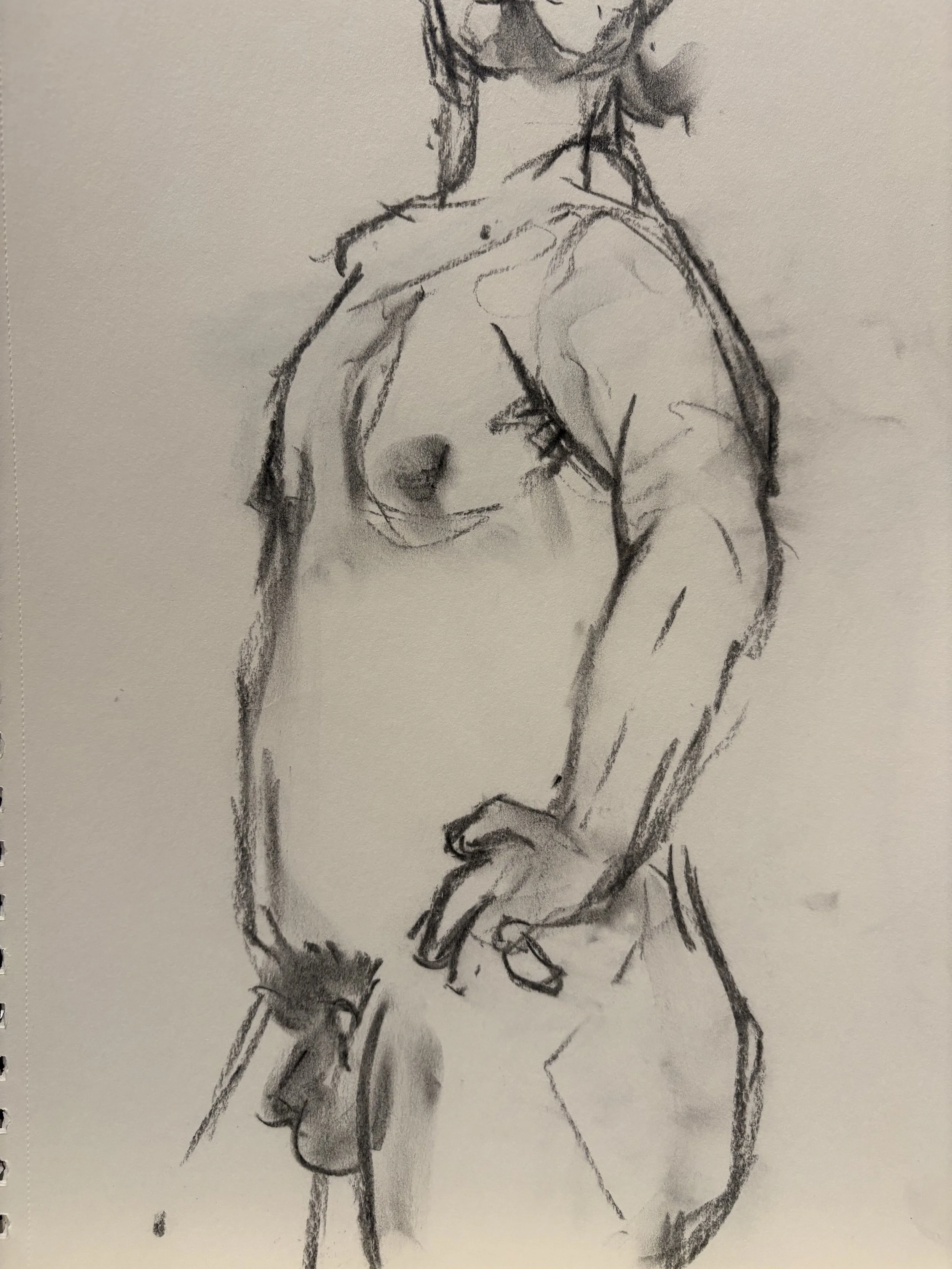 "Sketch 11", charcoal on paper, 2025