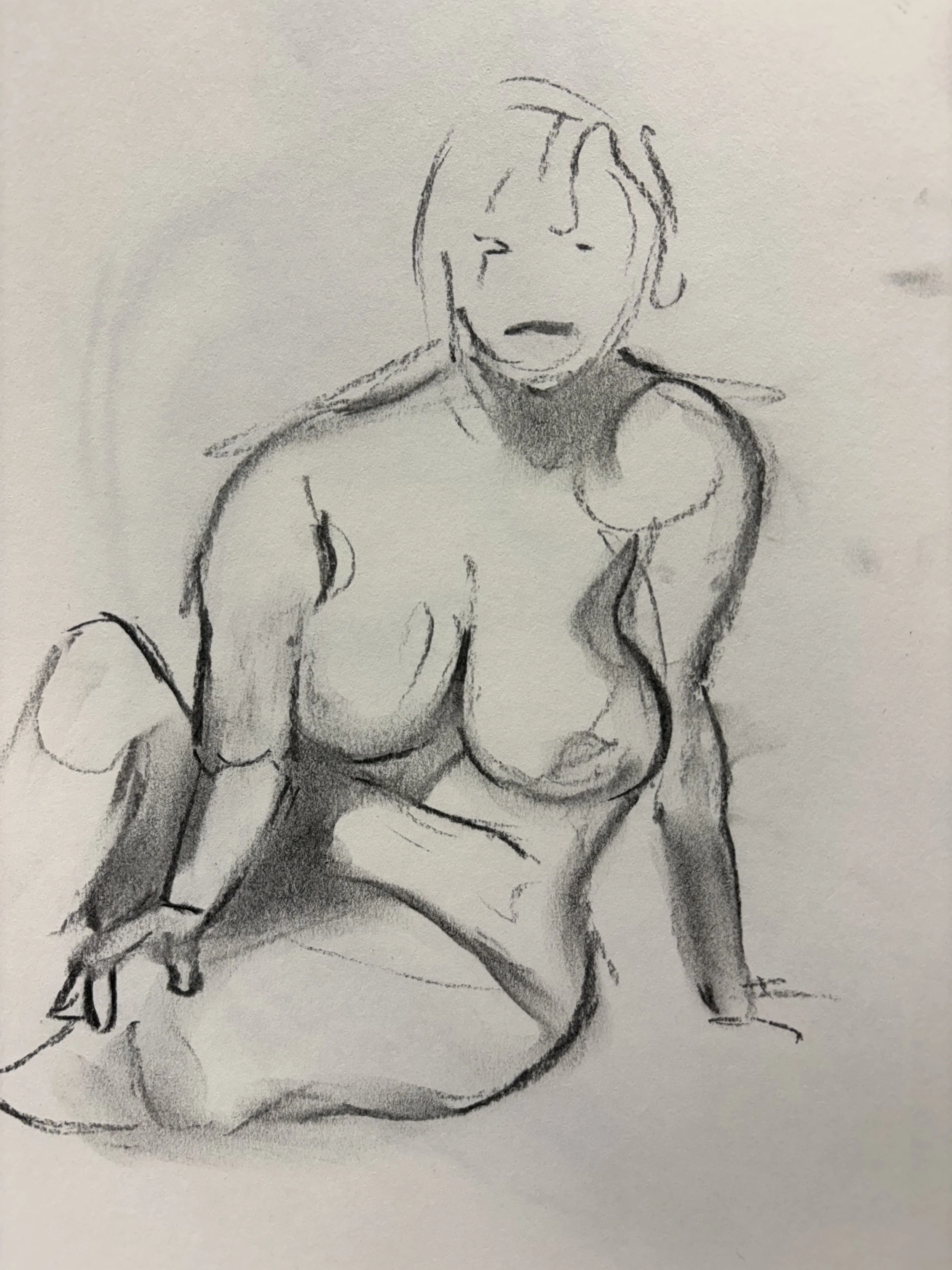 "Sketch 20", charcoal on paper, 2025