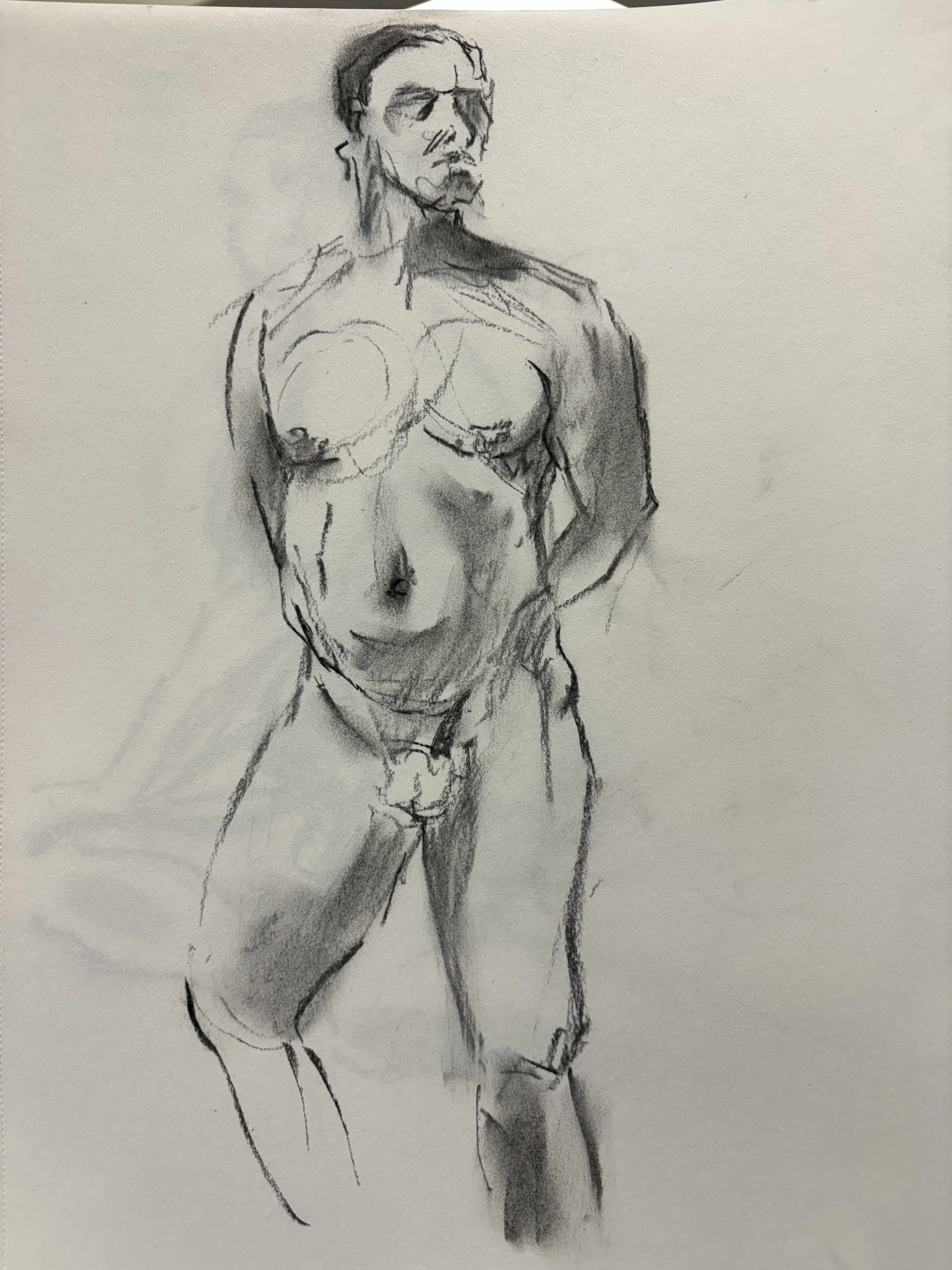 "Sketch 22", charcoal on paper, 2025