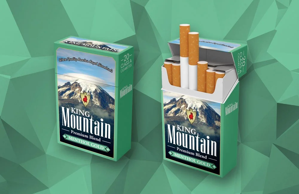 King Mountain Box 100 Menthol Gold — Burke's Distributing