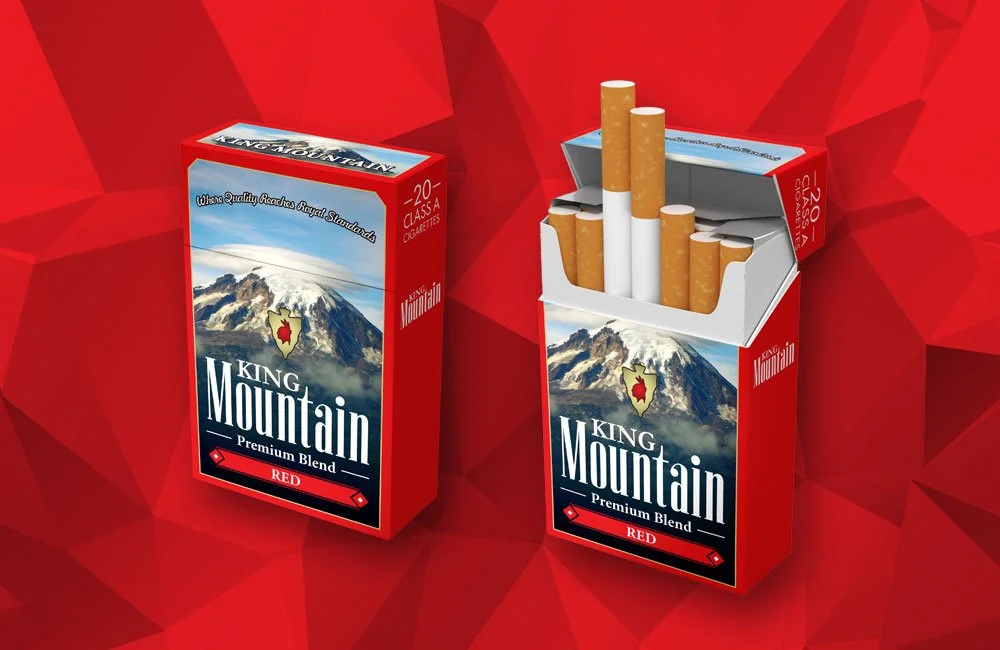 how much is a carton of king mountain cigarettes King Mountain Box 100 Red — Burke's Distributing