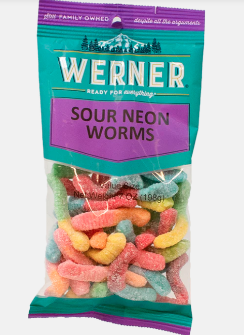 Werner Sour Neon Worms