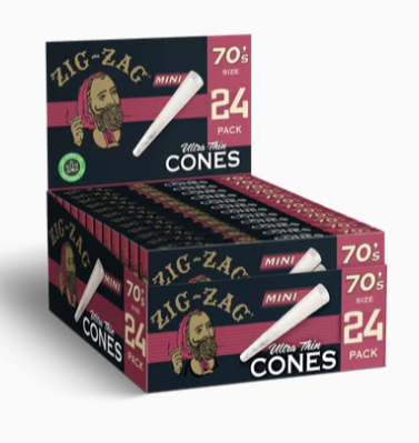 Zig Zag - Cones - Ultra Thin 70's - 24 Count