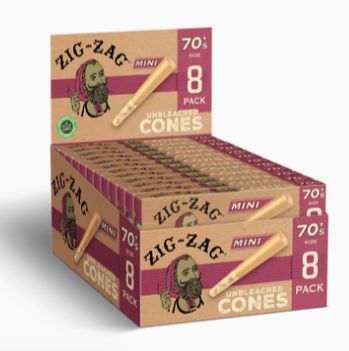 Zig Zag - Cones - Unbleached 70s - 8 Pack