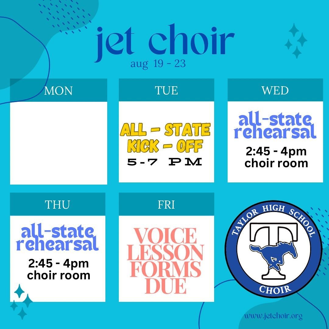 This week in JET Choir! Join us Tuesday night for a more intensive All-State rehearsal 🤘🏼
