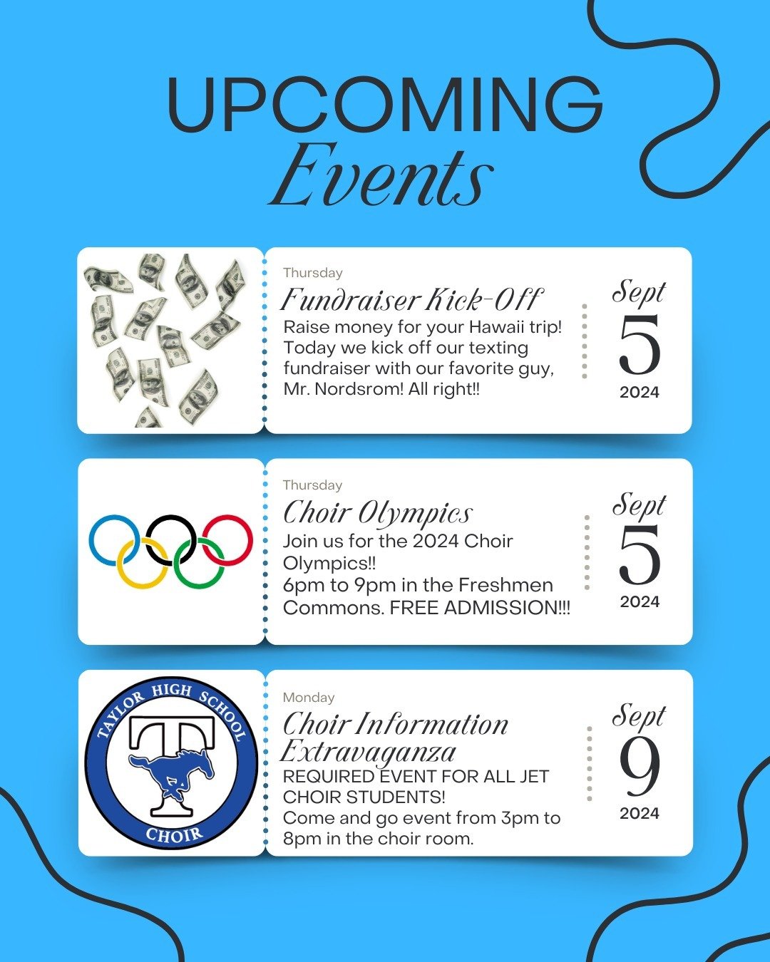 Upcoming events!!