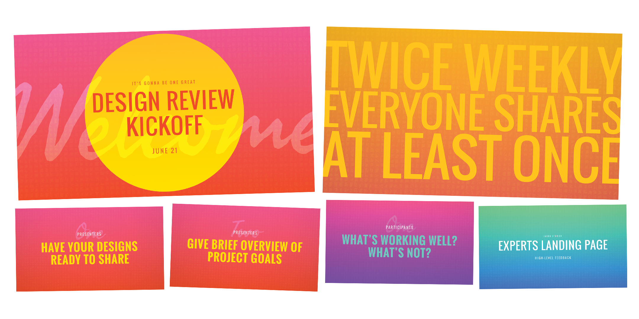 Kickoff deck for a new design review series