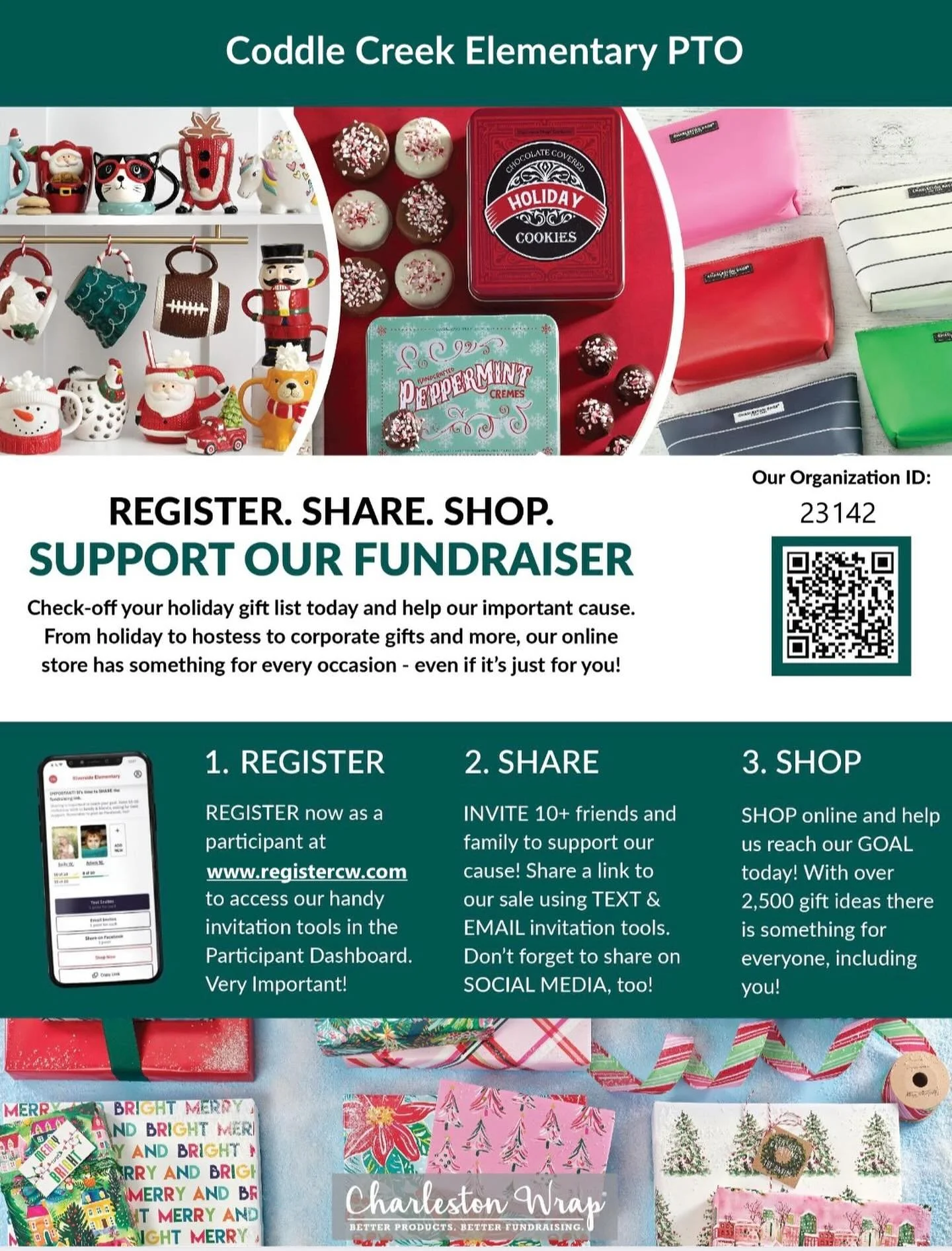 Our Charleston Wrap Fundraiser is under way!! Don’t forget to register & get ahead of holiday shopping!