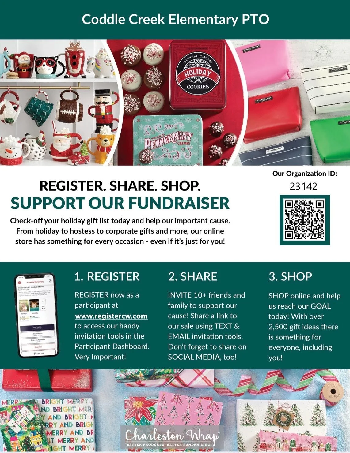Our Charleston Wrap fundraiser is still running!! Register and order before 11/3!
RegisterCW.com