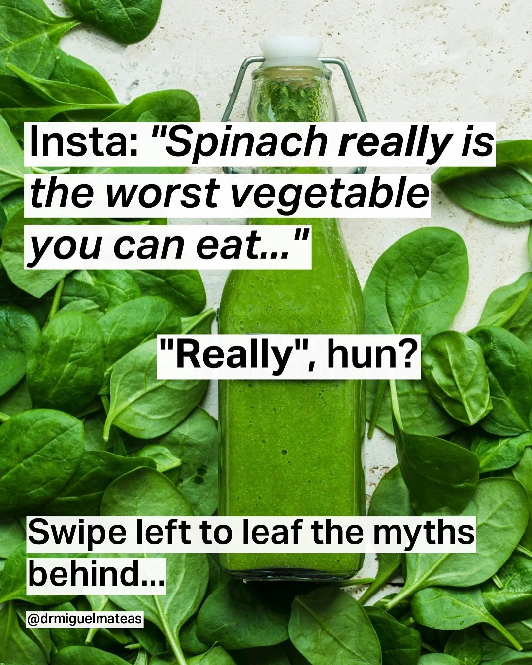 OM*G, another diet culture sound bite doing the rounds&hellip;

🥬 Spinach isn&rsquo;t toxic, context-free nutrition advice is&hellip;

Oxalates do exist, but harm only matters in extremes or special medical conditions. For 99.9% of people, spinach p