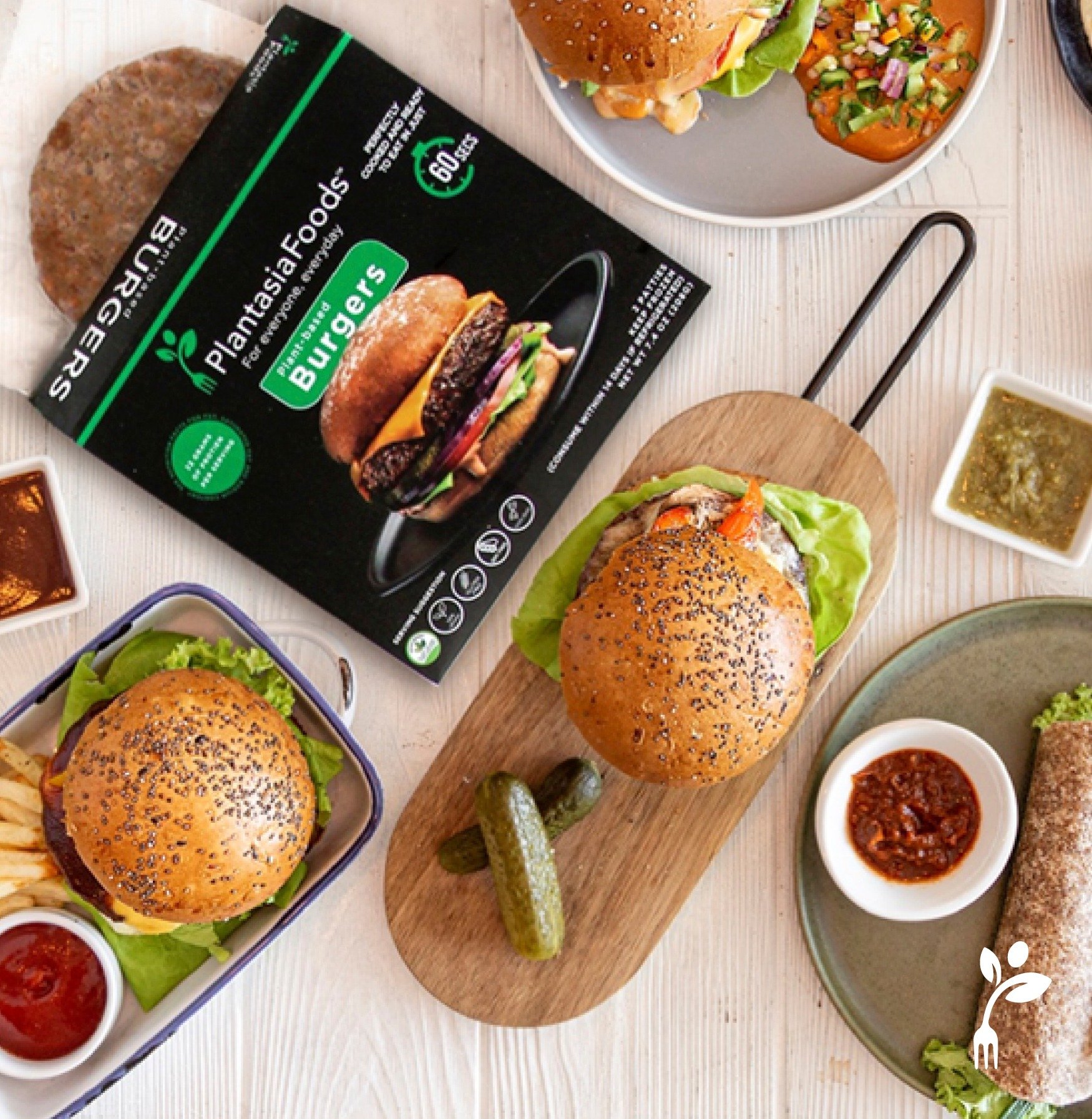 🌱🍔 This week, savor the plant-based perfection of our burgers! Juicy, flavorful, 100% Plant-based, convenient, and delicious for everyone! Bite into a better future with PlantasiaFoods! #PlantBasedDelights #BurgerBliss #HappyMonday