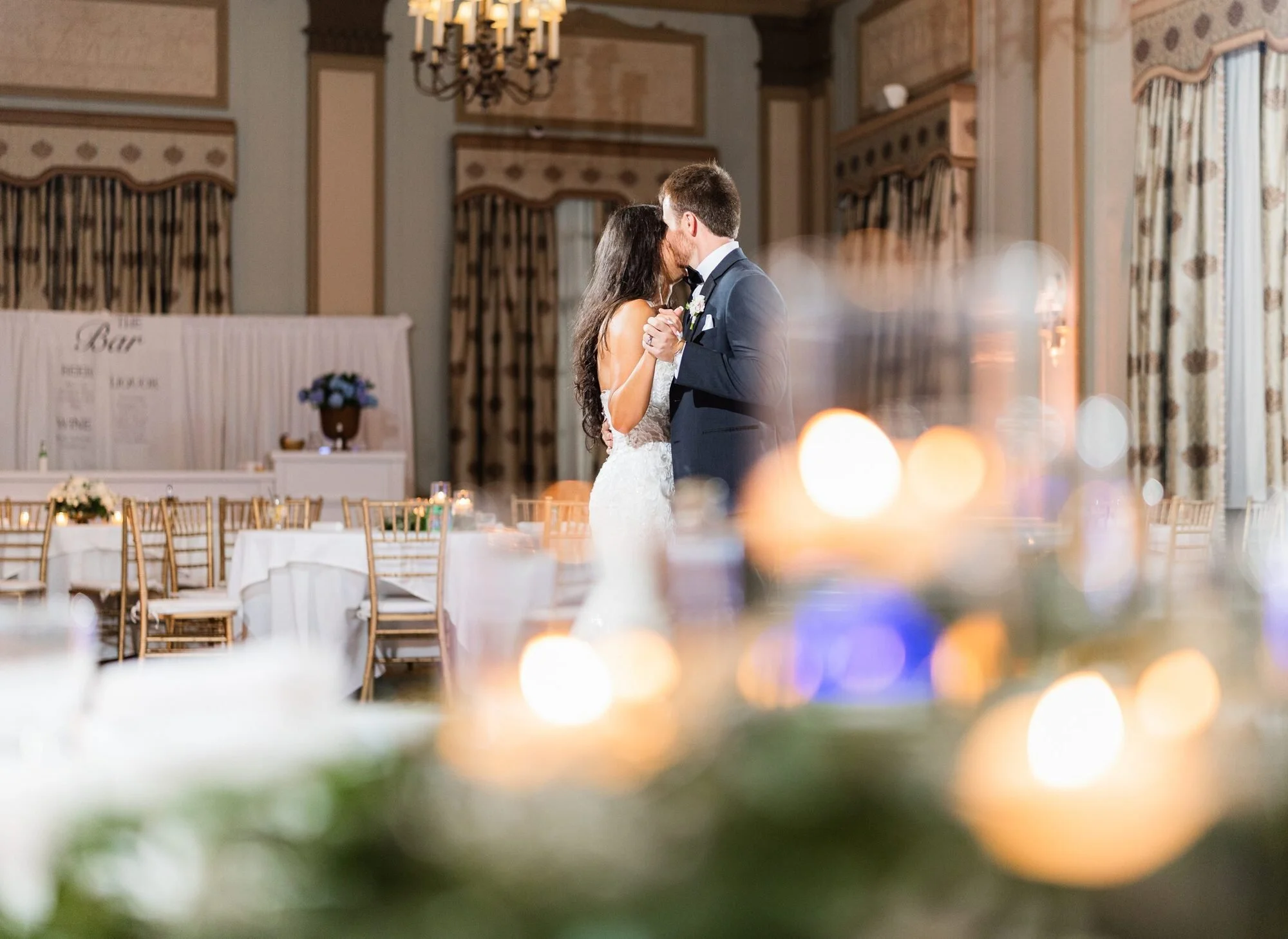 Private last dance seen through candlelight at the Westin Poinsett