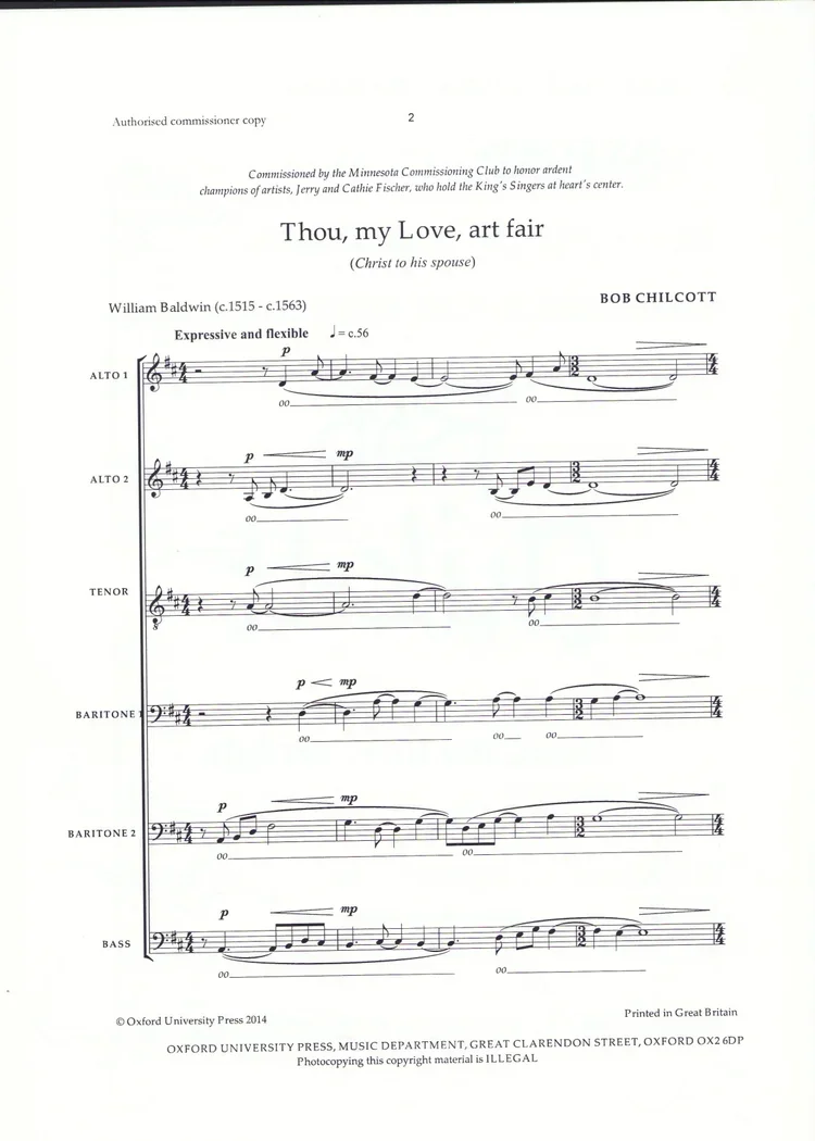 Bob Chilcott: Thou, My Love, Art Fair (2015)