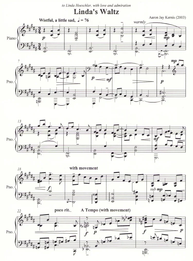 Aaron Jay Kernis: Linda's Waltz (2003)