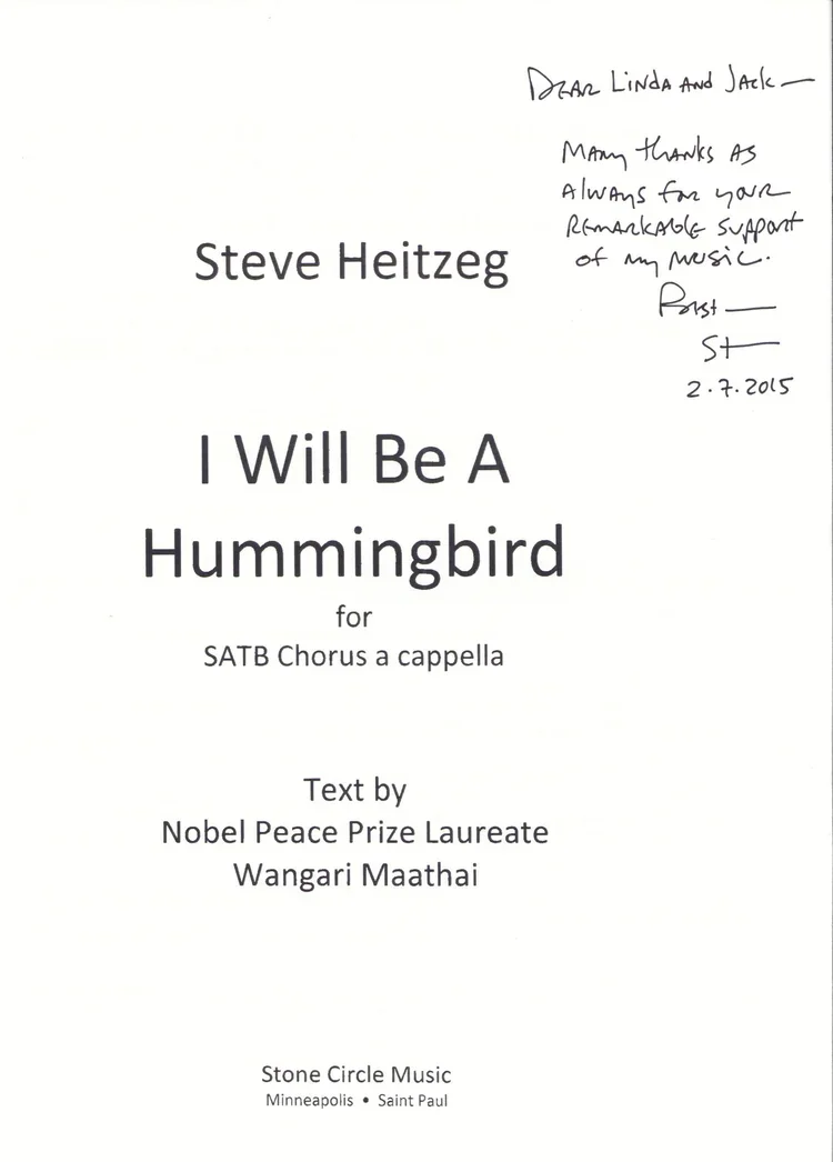 Steve Heitzeg: I Will Be a Hummingbird (2015)