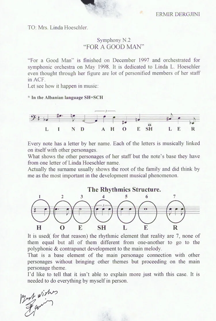 Ermir Dergjini: Symphony No. 2 (For a Good Man) (1997)