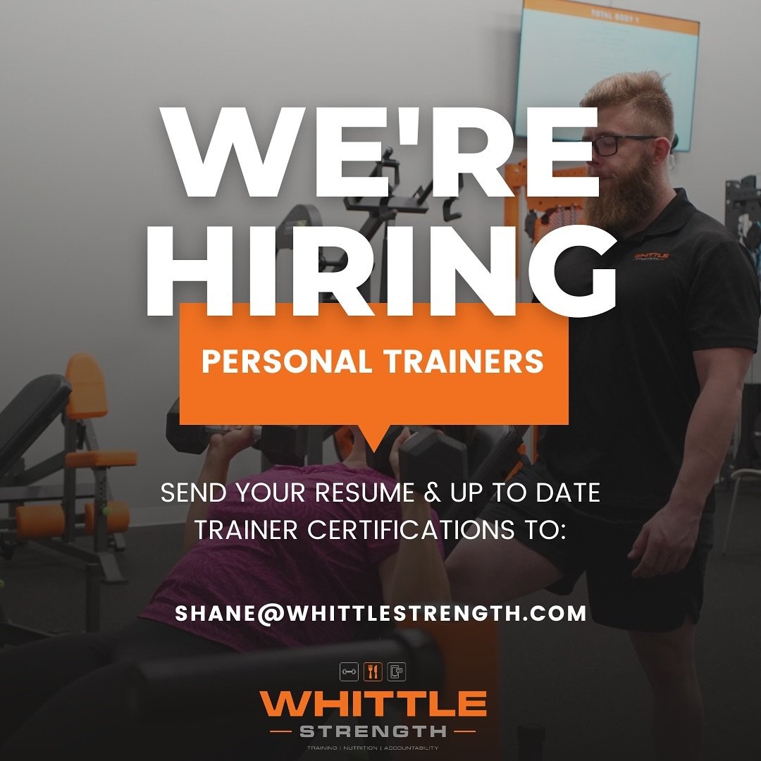 Calling all Virginia based personal trainers! WE ARE HIRING! 📲

If you&rsquo;re a rockstar trainer and care about your clients results we&rsquo;d love to hear from you! 🤩

Shoot us a DM @whittlestrength or email your resume to shane@whittlestrength