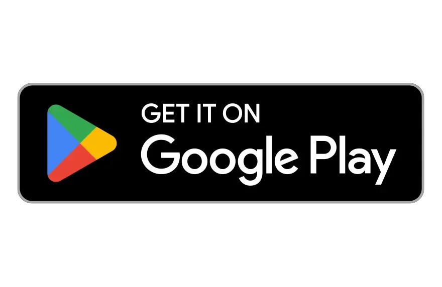 Google Play Store logo with text 'Get it on Google Play' on a black background.