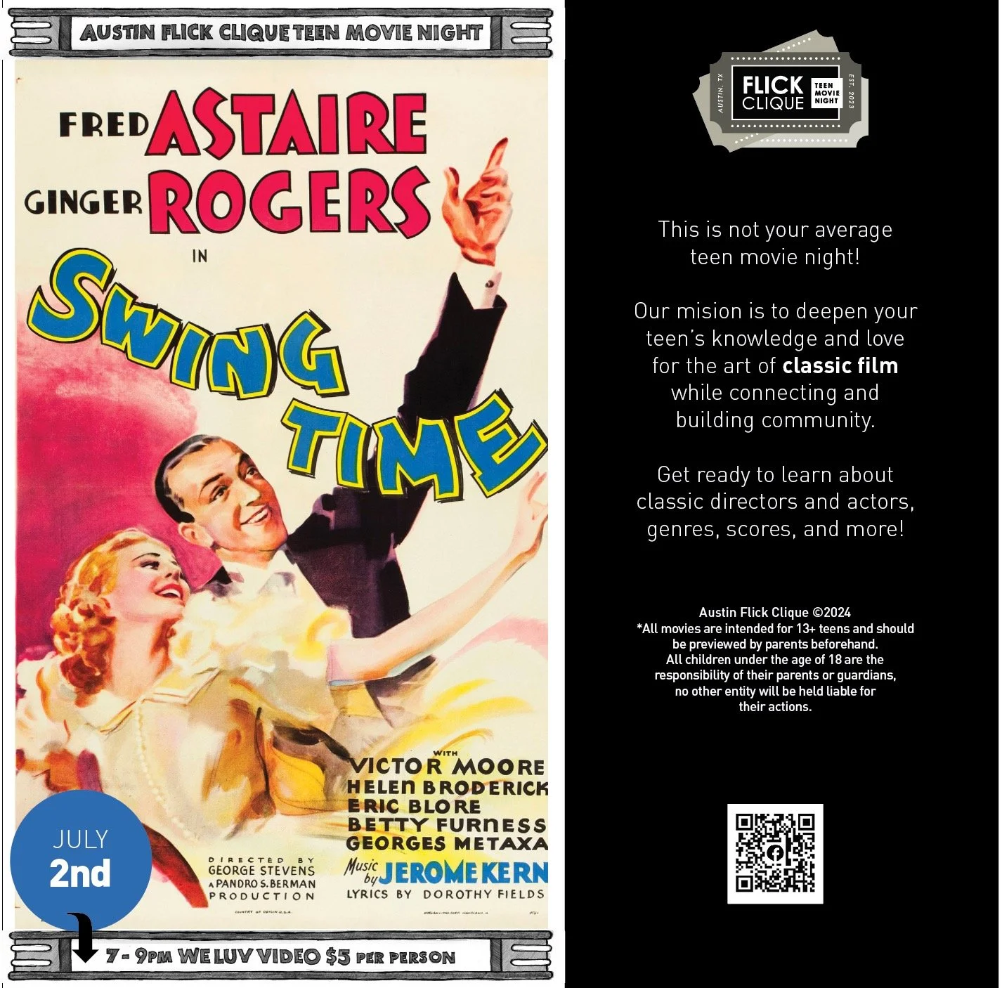 Austin Flick Clique teen movie night: swing time