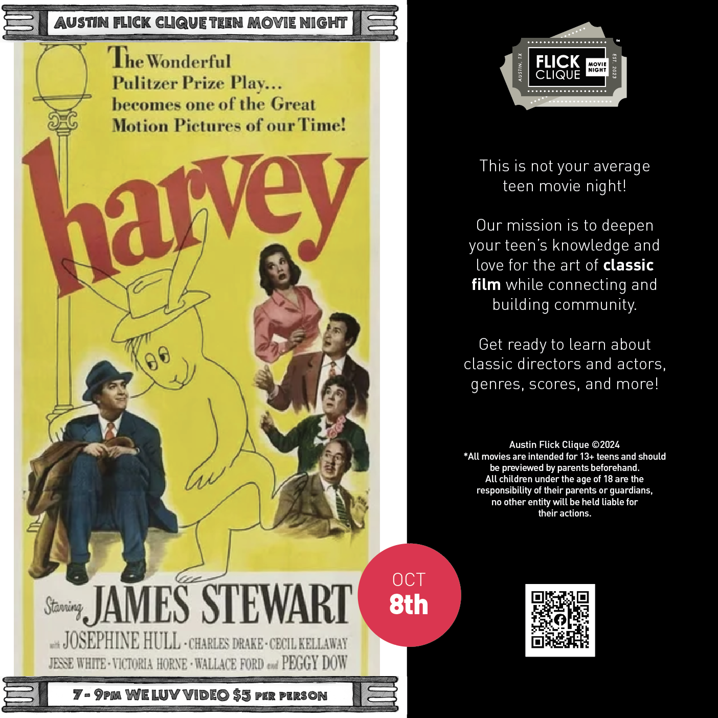 Austin Flick Clique Teen Movie Night: Harvey