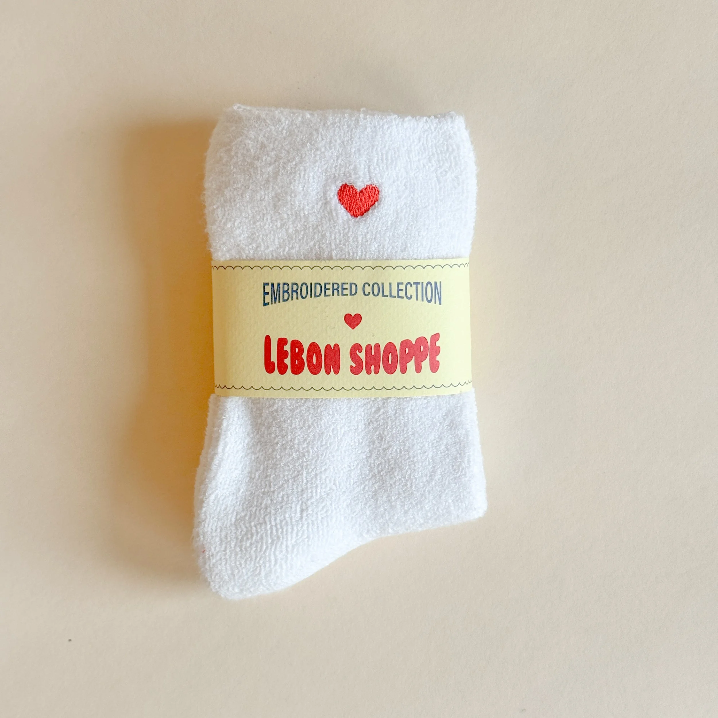 Embroidered Cloud Socks - White