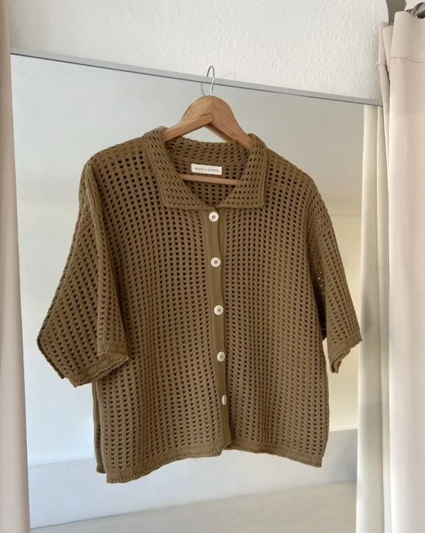 Micaela Greg Open Knit Polo — Alma Mercantile Micaela Greg Open Knit Polo — Alma Mercantile